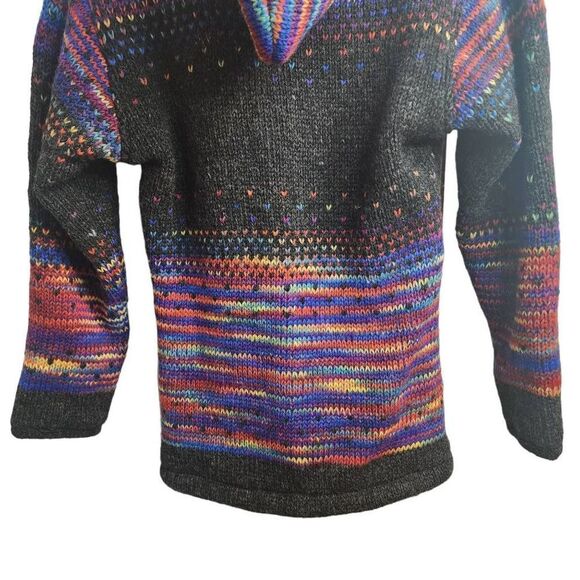 Colorful Confetti Wool Coat McRon Extra Warm Removable Hood Fleece Lined Jacket - Picture 11 of 13